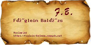 Föglein Balázs névjegykártya