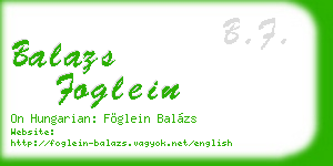 balazs foglein business card