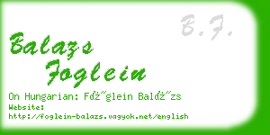 balazs foglein business card